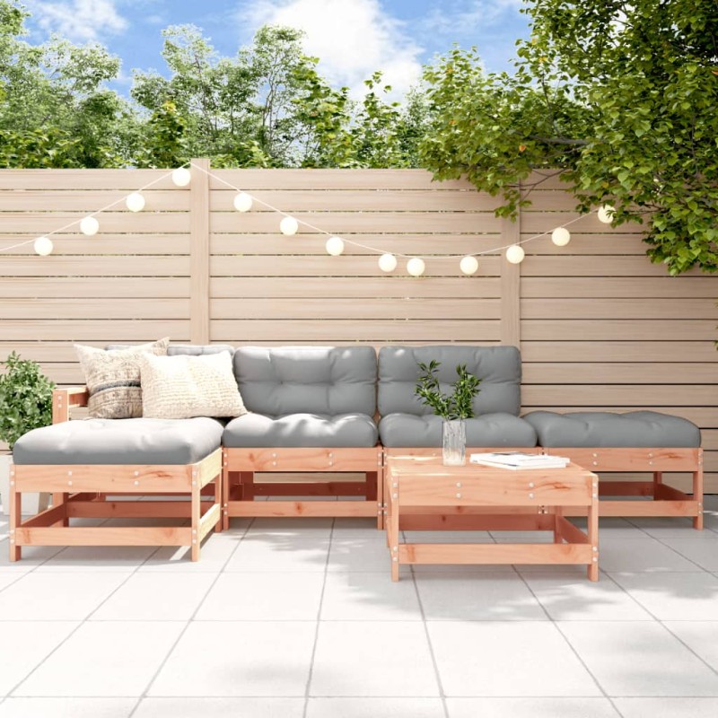 vidaXL Juego de muebles jardín 6 pzas y cojines madera abeto Douglas vidaXL Juego de muebles jardín 6 pzas y cojines madera abeto Douglas