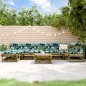 vidaXL Juego de muebles jardín 8 pzas y cojines madera pino impregnada