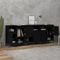 vidaXL Aparadores 3 uds madera contrachapada negro 60x35x70 cm vidaXL Aparadores 3 uds madera contrachapada negro 60x35x70 cm