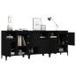 vidaXL Aparadores 3 uds madera contrachapada negro 60x35x70 cm vidaXL Aparadores 3 uds madera contrachapada negro 60x35x70 cm