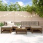 vidaXL Juego muebles jardín 7 pzas y cojines madera maciza marrón miel vidaXL Juego muebles jardín 7 pzas y cojines madera maciza marrón miel