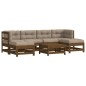 vidaXL Juego muebles jardín 7 pzas y cojines madera maciza marrón miel vidaXL Juego muebles jardín 7 pzas y cojines madera maciza marrón miel
