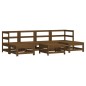 vidaXL Juego muebles jardín 7 pzas y cojines madera maciza marrón miel vidaXL Juego muebles jardín 7 pzas y cojines madera maciza marrón miel