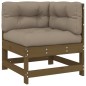 vidaXL Juego muebles jardín 7 pzas y cojines madera maciza marrón miel vidaXL Juego muebles jardín 7 pzas y cojines madera maciza marrón miel