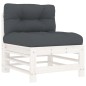 vidaXL Juego de muebles jardín 7 piezas y cojines madera maciza blanco vidaXL Juego de muebles jardín 7 piezas y cojines madera maciza blanco