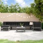 vidaXL Juego de muebles de jardín 8 pzas y cojines madera maciza gris vidaXL Juego de muebles de jardín 8 pzas y cojines madera maciza gris