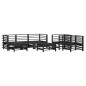 vidaXL Juego de muebles de jardín 7 pzas y cojines madera maciza negro vidaXL Juego de muebles de jardín 7 pzas y cojines madera maciza negro