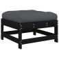 vidaXL Juego de muebles de jardín 7 pzas y cojines madera maciza negro vidaXL Juego de muebles de jardín 7 pzas y cojines madera maciza negro