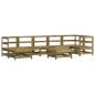 vidaXL Juego de muebles jardín 8 pzas y cojines madera pino impregnada vidaXL Juego de muebles jardín 8 pzas y cojines madera pino impregnada
