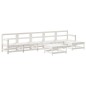 vidaXL Juego de muebles jardín 7 piezas y cojines madera maciza blanco