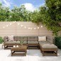 vidaXL Juego muebles jardín 7 pzas y cojines madera maciza marrón miel