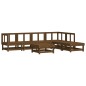 vidaXL Juego muebles jardín 7 pzas y cojines madera maciza marrón miel