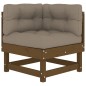 vidaXL Juego muebles jardín 7 pzas y cojines madera maciza marrón miel