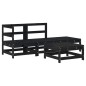 vidaXL Juego de muebles de jardín 4 pzas y cojines madera maciza negro vidaXL Juego de muebles de jardín 4 pzas y cojines madera maciza negro