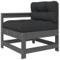 vidaXL Juego de muebles de jardín 4 pzas y cojines madera maciza gris