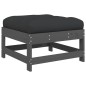 vidaXL Juego de muebles de jardín 4 pzas y cojines madera maciza gris