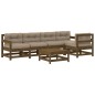 vidaXL Juego muebles jardín 6 pzas y cojines madera maciza marrón miel vidaXL Juego muebles jardín 6 pzas y cojines madera maciza marrón miel