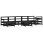 vidaXL Juego de muebles de jardín 8 pzas y cojines madera maciza negro vidaXL Juego de muebles de jardín 8 pzas y cojines madera maciza negro