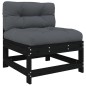 vidaXL Juego de muebles de jardín 8 pzas y cojines madera maciza negro vidaXL Juego de muebles de jardín 8 pzas y cojines madera maciza negro
