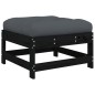 vidaXL Juego de muebles de jardín 8 pzas y cojines madera maciza negro vidaXL Juego de muebles de jardín 8 pzas y cojines madera maciza negro