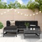 vidaXL Juego de muebles jardín 5 piezas y cojines madera maciza gris vidaXL Juego de muebles jardín 5 piezas y cojines madera maciza gris