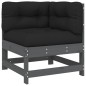 vidaXL Juego de muebles jardín 5 piezas y cojines madera maciza gris vidaXL Juego de muebles jardín 5 piezas y cojines madera maciza gris