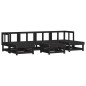vidaXL Juego de muebles de jardín 7 pzas y cojines madera maciza negro vidaXL Juego de muebles de jardín 7 pzas y cojines madera maciza negro