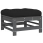 vidaXL Juego de muebles jardín 5 piezas y cojines madera maciza gris vidaXL Juego de muebles jardín 5 piezas y cojines madera maciza gris
