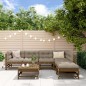 vidaXL Juego muebles jardín 7 pzas y cojines madera maciza marrón miel vidaXL Juego muebles jardín 7 pzas y cojines madera maciza marrón miel