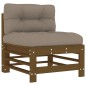vidaXL Juego muebles jardín 7 pzas y cojines madera maciza marrón miel vidaXL Juego muebles jardín 7 pzas y cojines madera maciza marrón miel