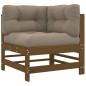 vidaXL Juego muebles jardín 7 pzas y cojines madera maciza marrón miel vidaXL Juego muebles jardín 7 pzas y cojines madera maciza marrón miel