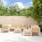 vidaXL Juego de muebles de jardín 10 piezas y cojines madera maciza vidaXL Juego de muebles de jardín 10 piezas y cojines madera maciza