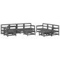vidaXL Juego de muebles de jardín 10 pzas y cojines madera maciza gris vidaXL Juego de muebles de jardín 10 pzas y cojines madera maciza gris
