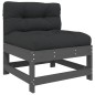 vidaXL Juego de muebles de jardín 10 pzas y cojines madera maciza gris vidaXL Juego de muebles de jardín 10 pzas y cojines madera maciza gris