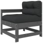 vidaXL Juego de muebles de jardín 10 pzas y cojines madera maciza gris vidaXL Juego de muebles de jardín 10 pzas y cojines madera maciza gris