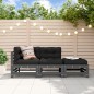 vidaXL Juego de sofás de jardín 3 pzas con cojines madera maciza gris vidaXL Juego de sofás de jardín 3 pzas con cojines madera maciza gris