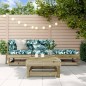 vidaXL Juego de muebles jardín 4 pzas y cojines madera pino impregnada vidaXL Juego de muebles jardín 4 pzas y cojines madera pino impregnada