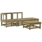 vidaXL Juego de muebles jardín 4 pzas y cojines madera pino impregnada vidaXL Juego de muebles jardín 4 pzas y cojines madera pino impregnada
