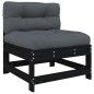 vidaXL Juego de muebles de jardín 4 pzas y cojines madera maciza negro vidaXL Juego de muebles de jardín 4 pzas y cojines madera maciza negro
