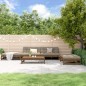 vidaXL Juego muebles jardín 5 pzas y cojines madera maciza marrón miel vidaXL Juego muebles jardín 5 pzas y cojines madera maciza marrón miel