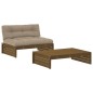 vidaXL Juego muebles jardín 2 pzas y cojines madera maciza marrón miel vidaXL Juego muebles jardín 2 pzas y cojines madera maciza marrón miel