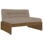 vidaXL Juego muebles jardín 2 pzas y cojines madera maciza marrón miel vidaXL Juego muebles jardín 2 pzas y cojines madera maciza marrón miel