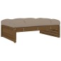 vidaXL Juego muebles jardín 2 pzas y cojines madera maciza marrón miel vidaXL Juego muebles jardín 2 pzas y cojines madera maciza marrón miel
