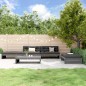 vidaXL Juego de muebles jardín 5 piezas y cojines madera maciza gris vidaXL Juego de muebles jardín 5 piezas y cojines madera maciza gris