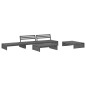 vidaXL Juego de muebles jardín 5 piezas y cojines madera maciza gris vidaXL Juego de muebles jardín 5 piezas y cojines madera maciza gris