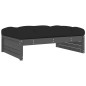 vidaXL Juego de muebles jardín 5 piezas y cojines madera maciza gris vidaXL Juego de muebles jardín 5 piezas y cojines madera maciza gris