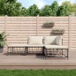 vidaXL Juego de muebles de jardín 4 pzas y cojines ratán PE antracita vidaXL Juego de muebles de jardín 4 pzas y cojines ratán PE antracita