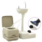 vidaXL Juego inodoro con lavabo y depósito agua portátil para camping vidaXL Juego inodoro con lavabo y depósito agua portátil para camping