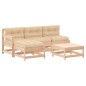 vidaXL Juego de muebles de jardín 5 piezas y cojines madera maciza