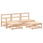 vidaXL Juego de muebles de jardín 5 piezas y cojines madera maciza